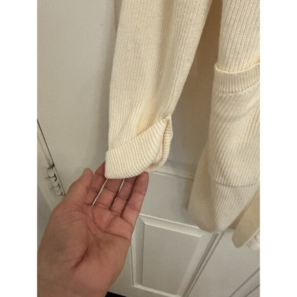 Lululemon Still At Ease Wrap M Ivory Cashmere Blend duster open Cardigan Sweater - Picture 2 of 9